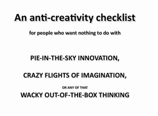 Anti-creativity checklist